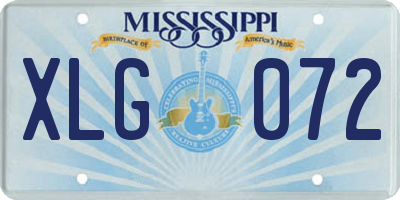 MS license plate XLG072
