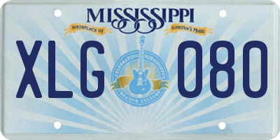 MS license plate XLG080