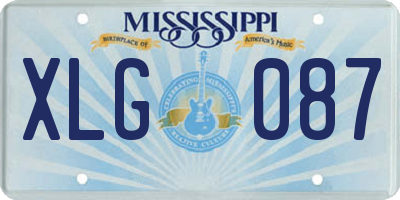 MS license plate XLG087