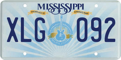 MS license plate XLG092