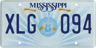 MS license plate XLG094