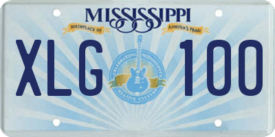 MS license plate XLG100