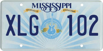 MS license plate XLG102