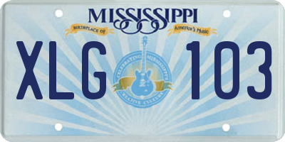MS license plate XLG103