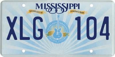 MS license plate XLG104