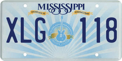 MS license plate XLG118