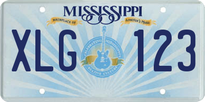 MS license plate XLG123
