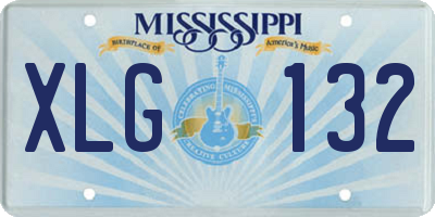 MS license plate XLG132