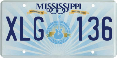 MS license plate XLG136