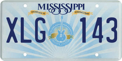 MS license plate XLG143