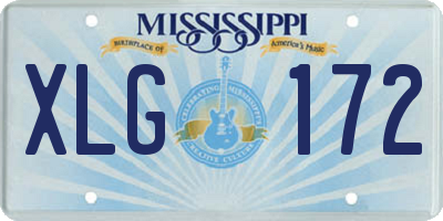 MS license plate XLG172
