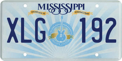 MS license plate XLG192