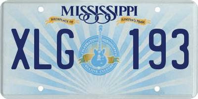 MS license plate XLG193