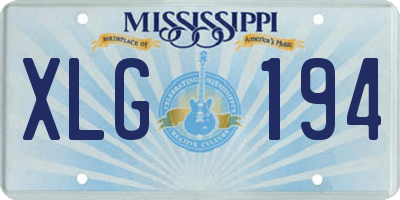 MS license plate XLG194