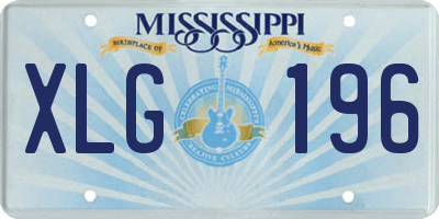 MS license plate XLG196