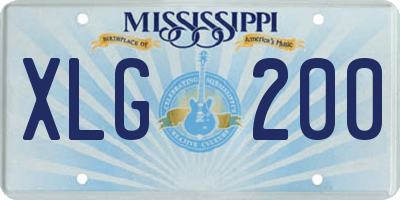 MS license plate XLG200