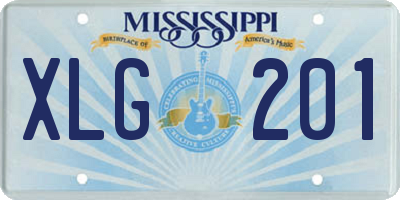 MS license plate XLG201