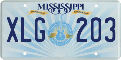 MS license plate XLG203