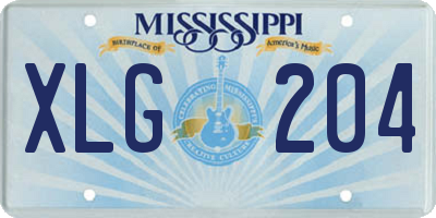 MS license plate XLG204
