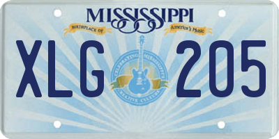 MS license plate XLG205