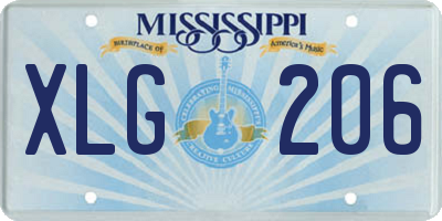 MS license plate XLG206