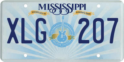 MS license plate XLG207