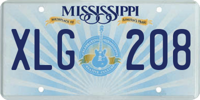 MS license plate XLG208