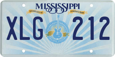 MS license plate XLG212