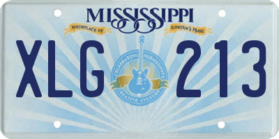 MS license plate XLG213