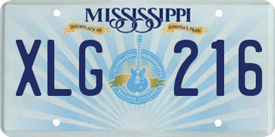 MS license plate XLG216