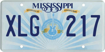 MS license plate XLG217