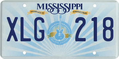 MS license plate XLG218