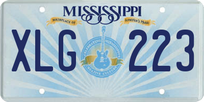 MS license plate XLG223