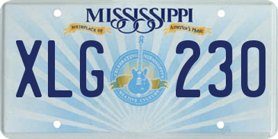 MS license plate XLG230