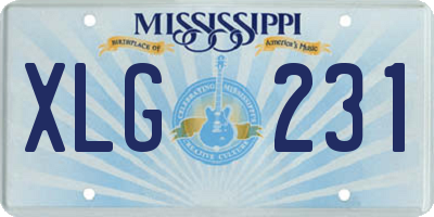 MS license plate XLG231