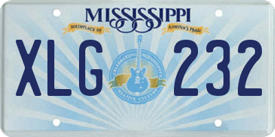 MS license plate XLG232