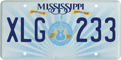 MS license plate XLG233
