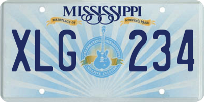 MS license plate XLG234