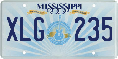 MS license plate XLG235