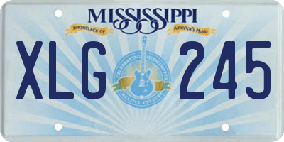 MS license plate XLG245