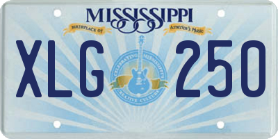 MS license plate XLG250