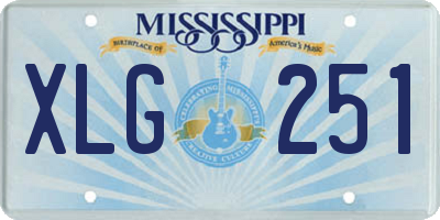 MS license plate XLG251