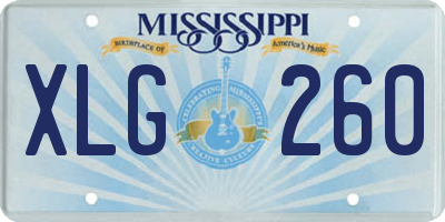 MS license plate XLG260