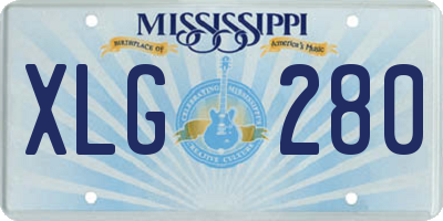 MS license plate XLG280