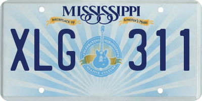 MS license plate XLG311