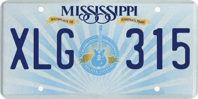 MS license plate XLG315