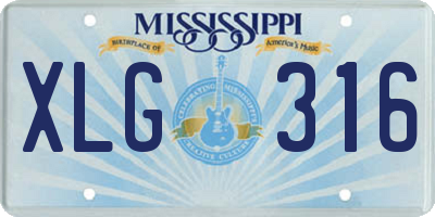 MS license plate XLG316