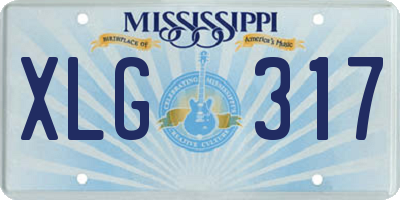 MS license plate XLG317