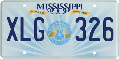 MS license plate XLG326