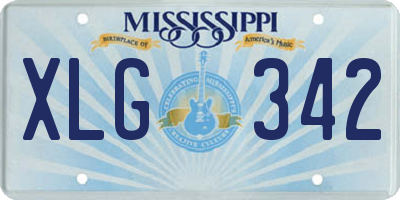MS license plate XLG342